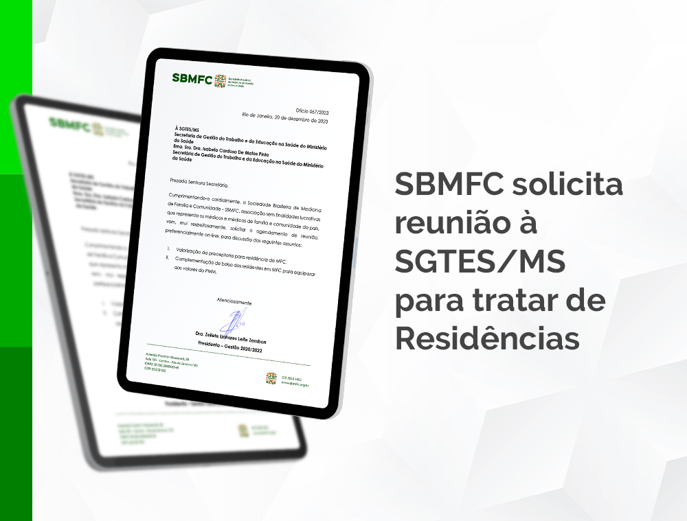 SBMFC solicita reunião à SGTES/MS para tratar de Residências