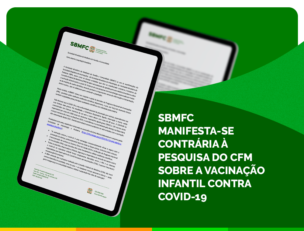 SBMFC manifesta-se contrária à pesquisa do CFM sobre a vacinação infantil contra Covid-19