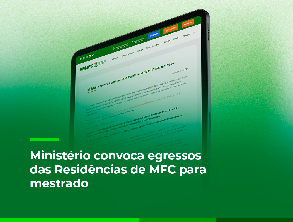 Ministério convoca egressos das Residências de MFC para mestrado