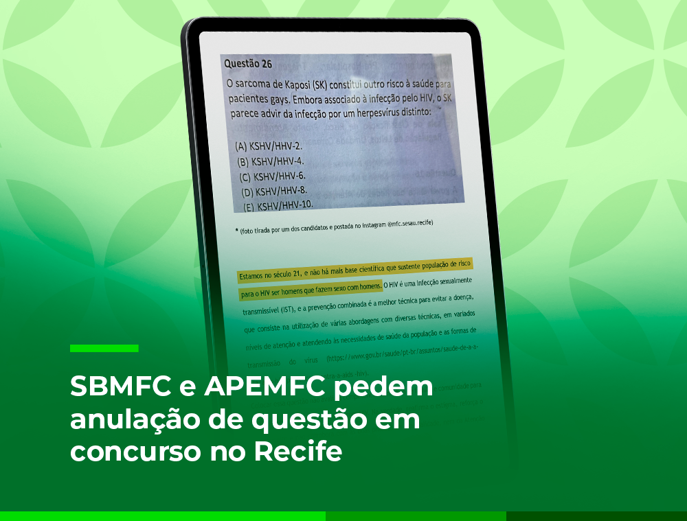 SBMFC e APEMFC pedem anulação de questão em concurso no Recife